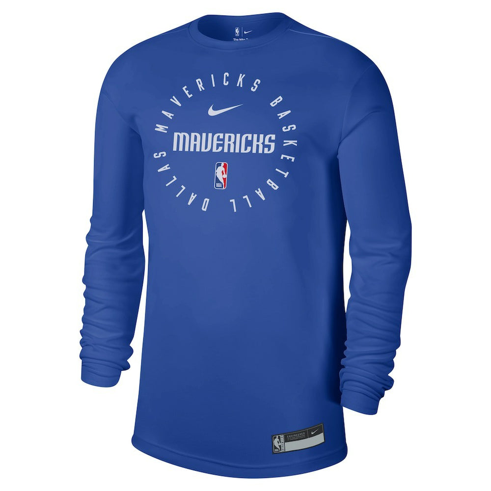 Dallas Mavericks 2024/25 Legend On-Court Practice Long Sleeve T-Shirt Blue - Nike