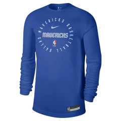 Dallas Mavericks 2024/25 Legend On-Court Practice Long Sleeve T-Shirt Blue - Nike
