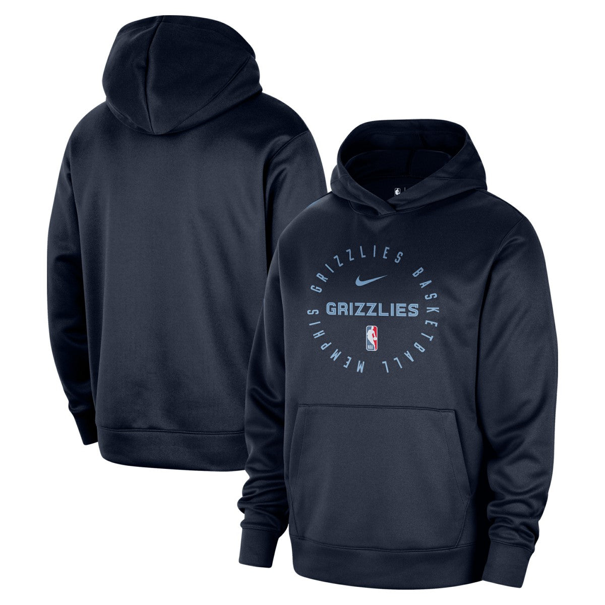 Memphis Grizzlies 2024/25 Spotlight On-Court Practice Performance Pullover Hoodie Navy - Nike