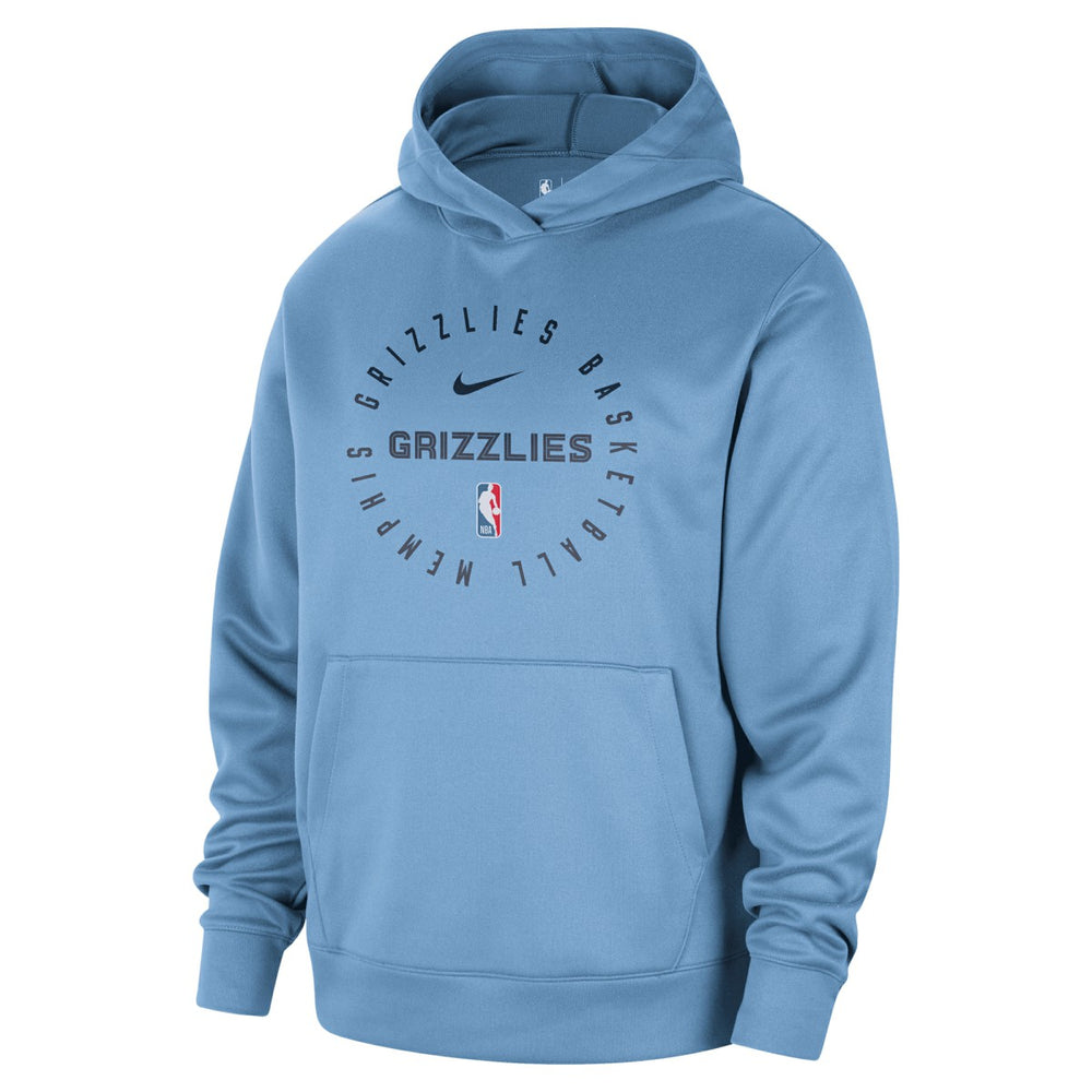 Memphis Grizzlies 2024/25 Spotlight On-Court Practice Performance Pullover Hoodie Light Blue - Nike