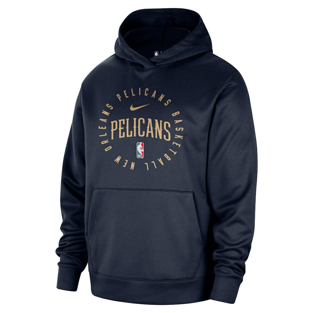 New Orleans Pelicans 2024/25 Spotlight On-Court Practice Performance Pullover Hoodie Navy - Nike