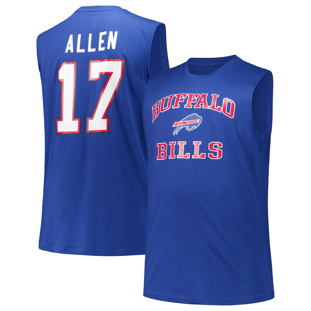 Josh Allen Buffalo Bills Big & Tall Muscle Tank Top - Royal Tops