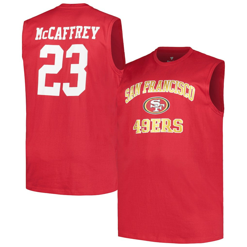 Christian McCaffrey San Francisco 49ers Big & Tall Muscle Tank Top - Scarlet Tops