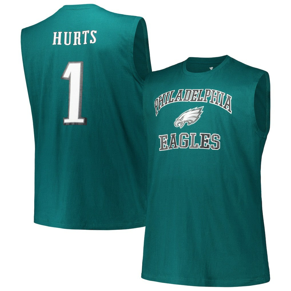 Jalen Hurts Philadelphia Eagles Big & Tall Muscle Tank Top - Midnight Green Tops