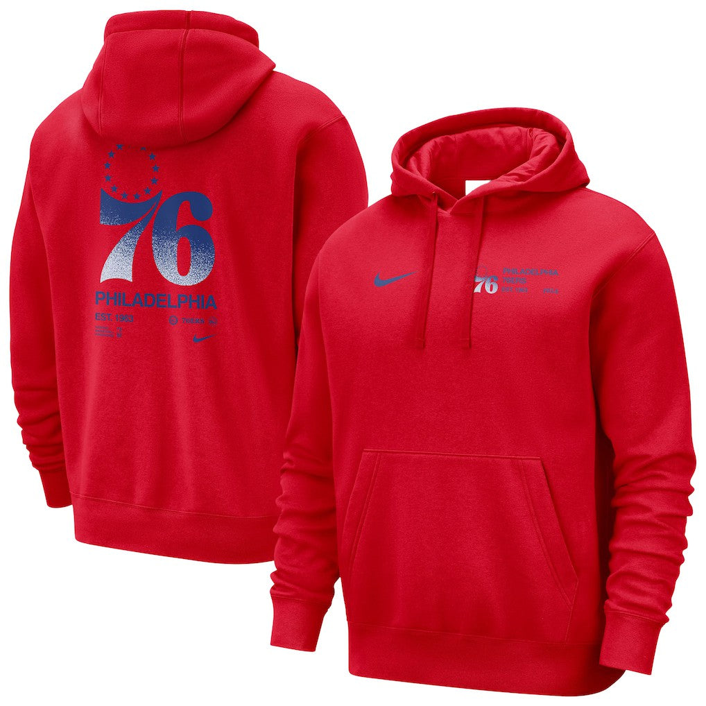 Philadelphia 76ers Courtside Club Pullover Hoodie Red - Nike