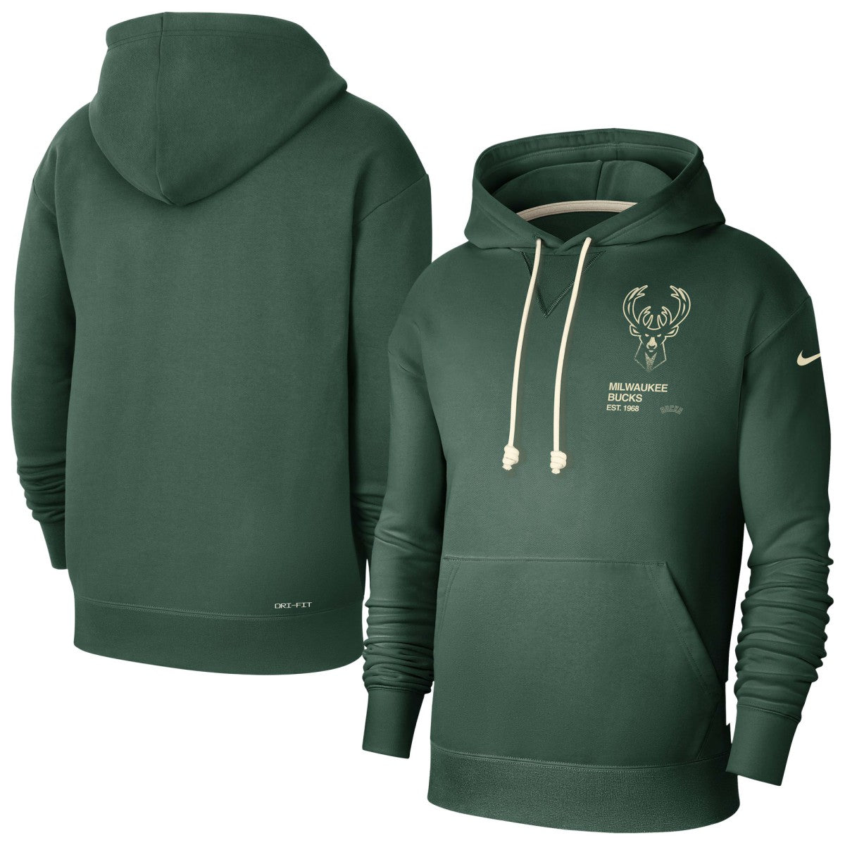 Milwaukee Bucks Courtside Standard Issue Premium Performance Pullover Hoodie Hunter Green - Nike