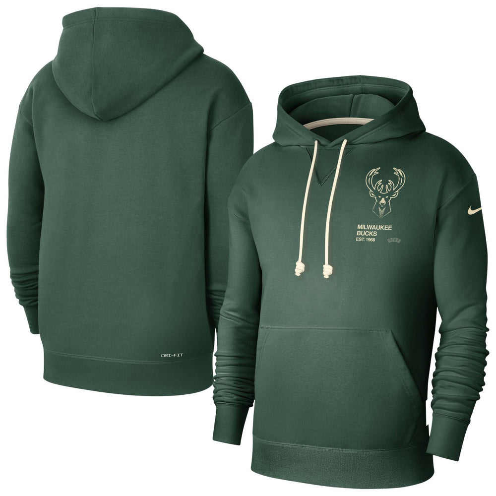 Milwaukee Bucks Courtside Standard Issue Premium Performance Pullover Hoodie Hunter Green - Nike
