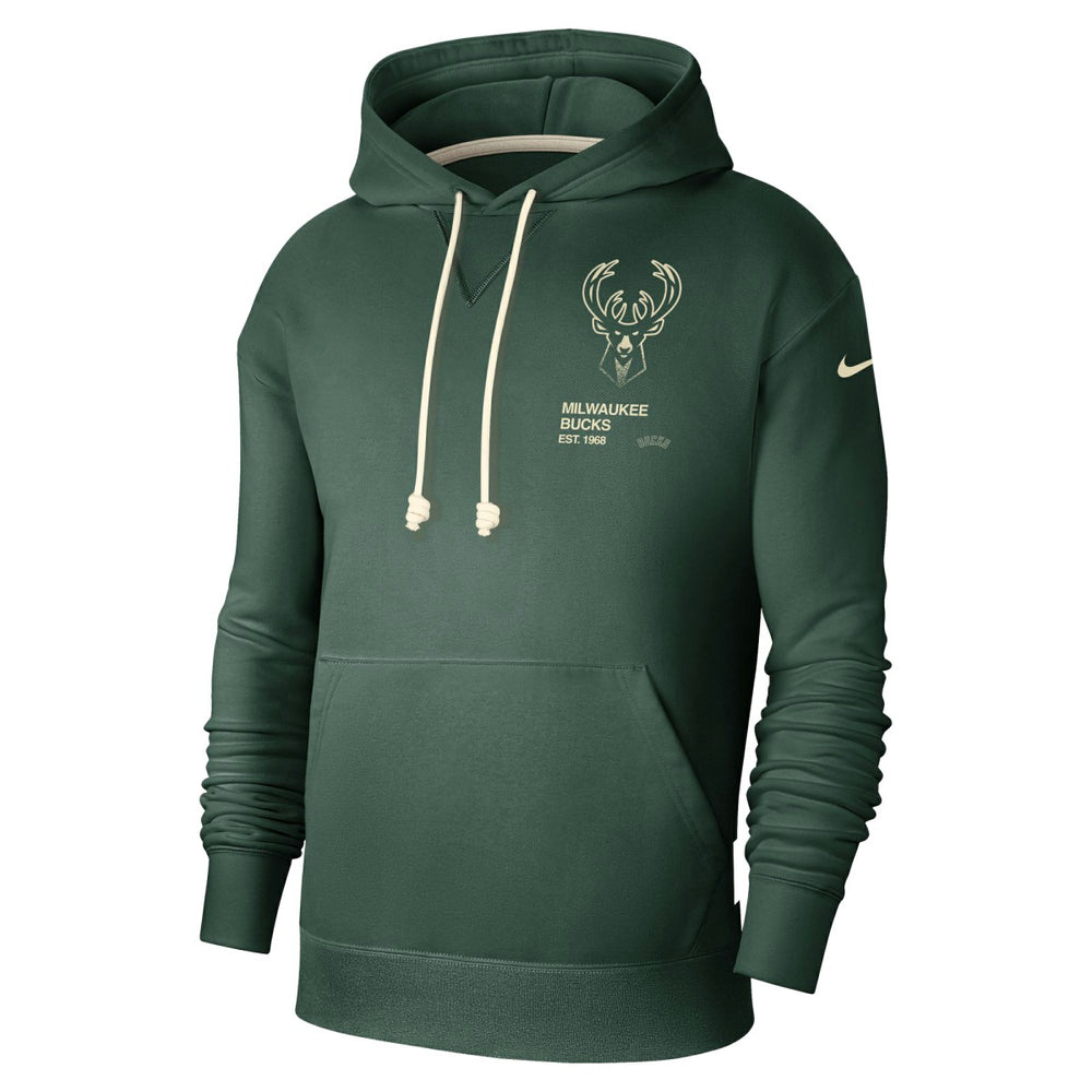 Milwaukee Bucks Courtside Standard Issue Premium Performance Pullover Hoodie Hunter Green - Nike
