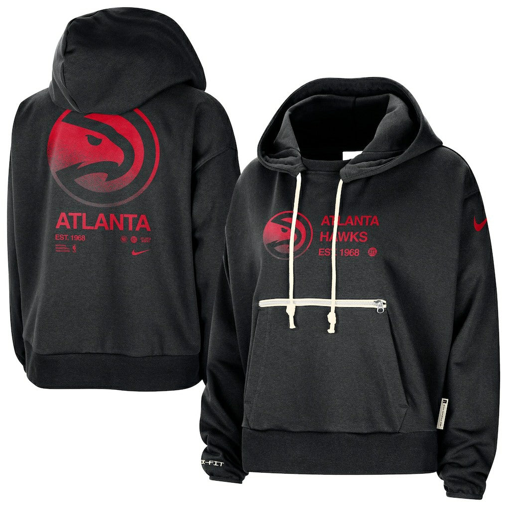 Atlanta Hawks Women's Courtside Standard Issue Performance Pullover Hoodie Black - Nike
