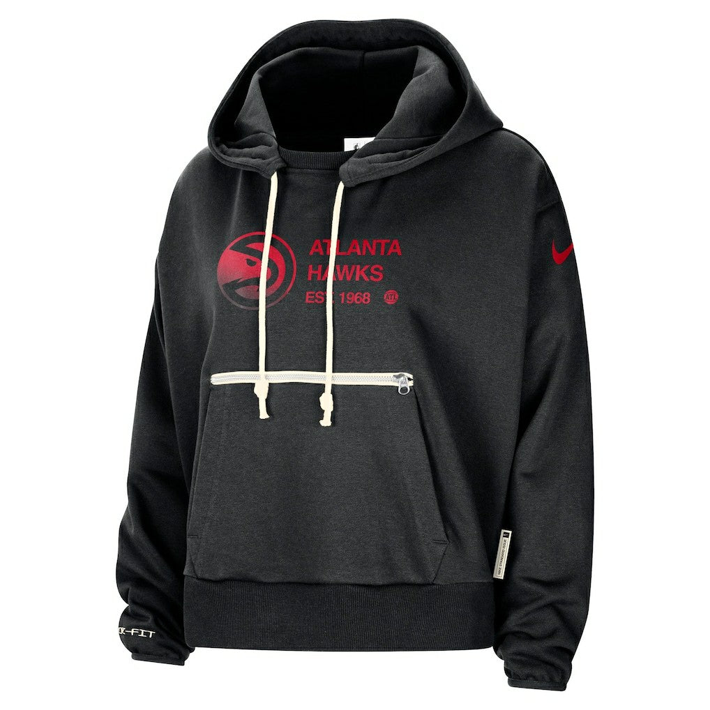 Atlanta Hawks Women's Courtside Standard Issue Performance Pullover Hoodie Black - Nike