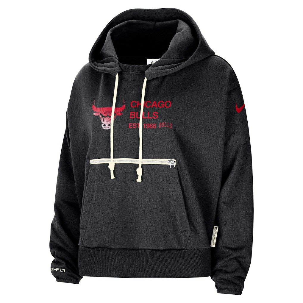 Chicago Bulls Women's Courtside Standard Issue Performance Pullover Hoodie Black - Nike
