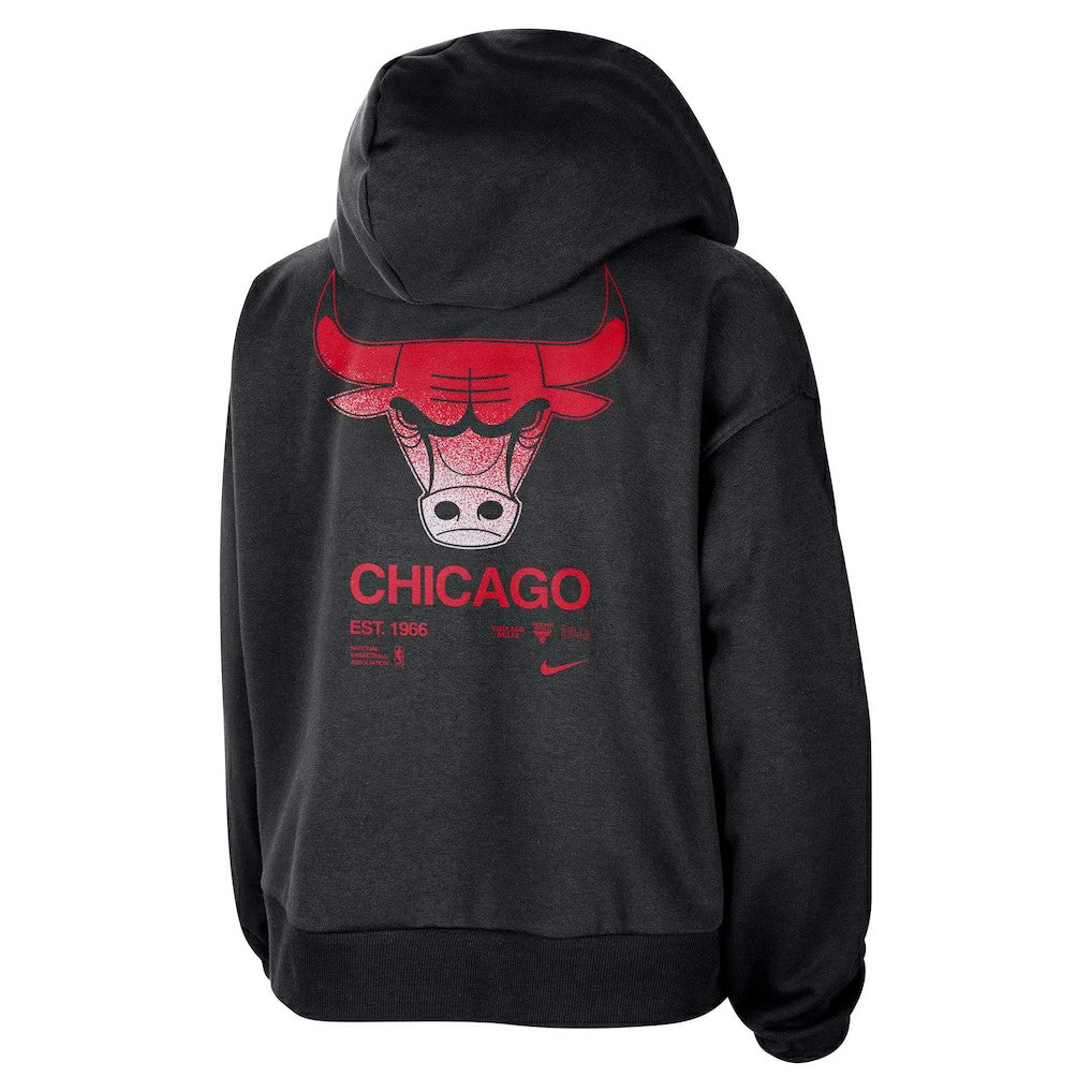 Chicago Bulls Women's Courtside Standard Issue Performance Pullover Hoodie Black - Nike
