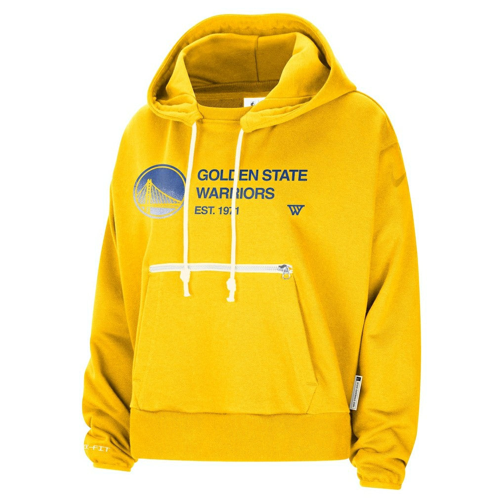 Golden State Warriors Women's Courtside Standard Issue Performance Pullover Hoodie Gold - Nike