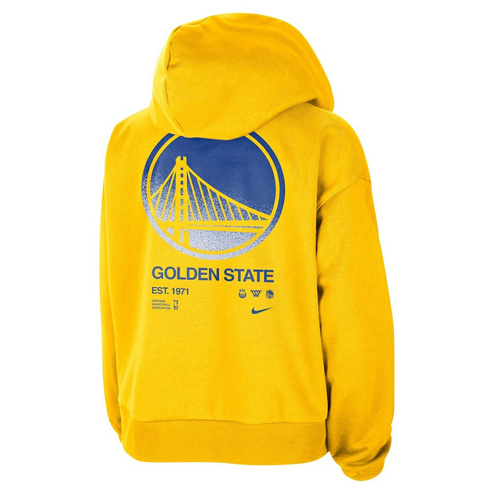 Golden State Warriors Women's Courtside Standard Issue Performance Pullover Hoodie Gold - Nike
