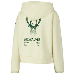 Milwaukee Bucks Women's Courtside Standard Issue Performance Pullover Hoodie Cream - Nike