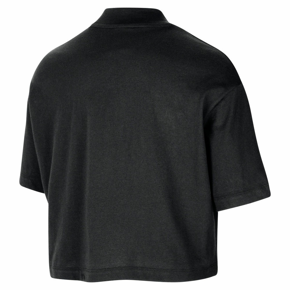 Los Angeles Lakers Women's Courtside Mock Neck Loose Fit Cropped T-Shirt Black - Nike