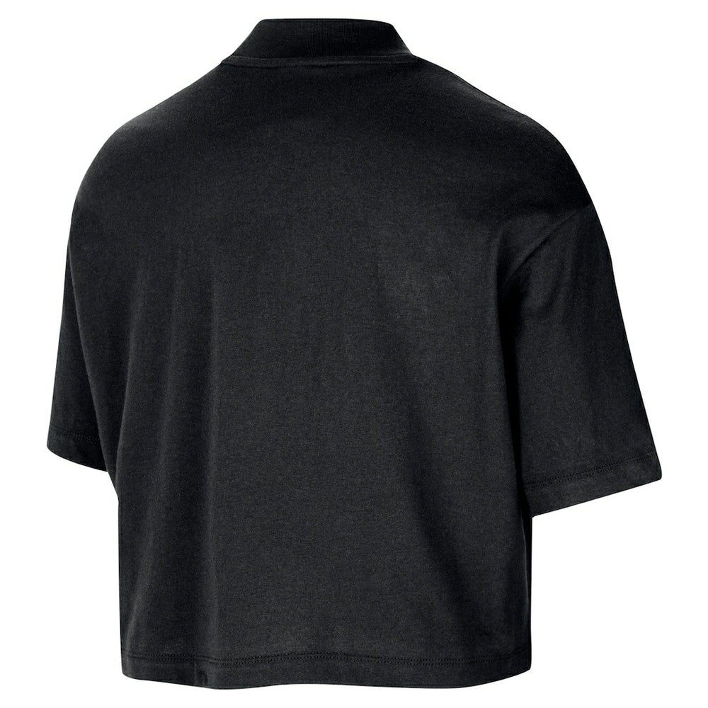 Chicago Bulls Women's Courtside Mock Neck Loose Fit Cropped T-Shirt Black - Nike outlet