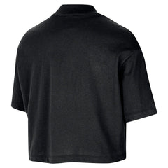 Chicago Bulls Women's Courtside Mock Neck Loose Fit Cropped T-Shirt Black - Nike outlet