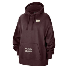 Atlanta Hawks Jordan Brand Women's Courtside Statement Edition Oversize Pullover Hoodie Burgundy