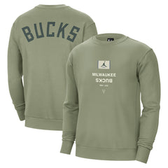 Milwaukee Bucks Jordan Brand Courtside Statement Edition Heavyweight Pullover Sweatshirt Green