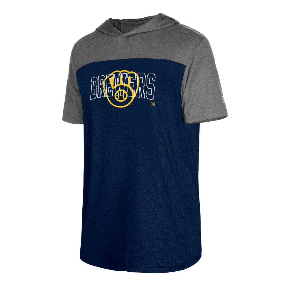 Milwaukee Brewers New Era Active Brushed Hoodie T-Shirt - Navy Hoodies