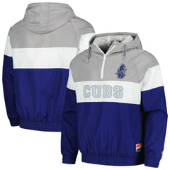 Chicago Cubs New Era Ripstop Raglan Quarter-Zip Hoodie Windbreaker Jacket - Royal Jackets