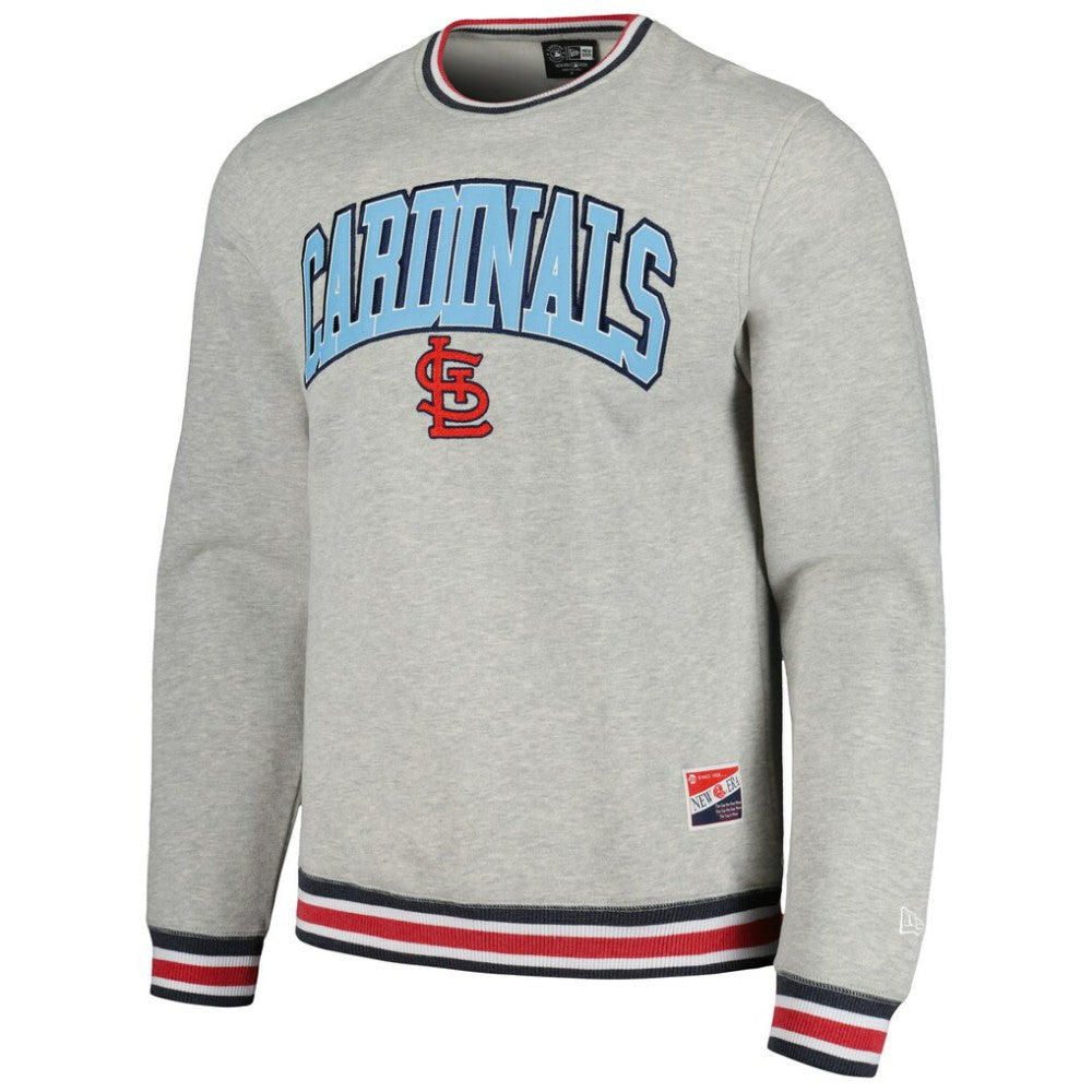 St. Louis Cardinals New Era Throwback Classic Pullover Sweatshirt - Heather Gray Pullover