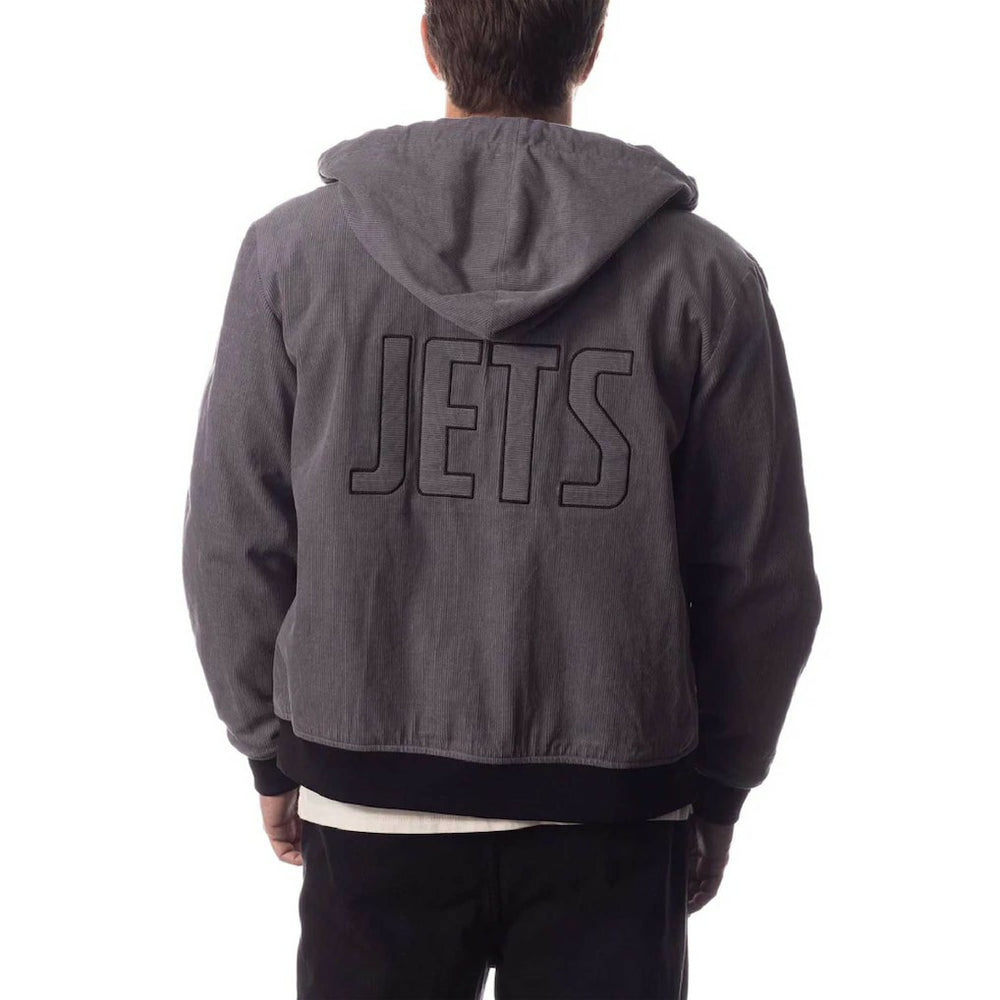 New York Jets The Wild Collective Corduroy Bomber Full-Zip Jacket - Gray Jackets