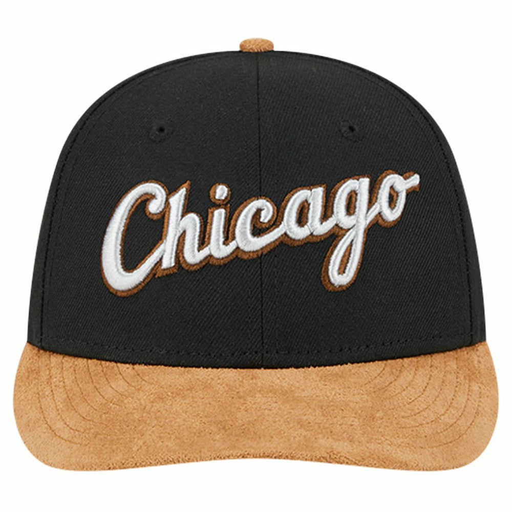 Chicago White Sox New Era Team Suede Visor Low Profile 59FIFTY Fitted Hat - Black Hats