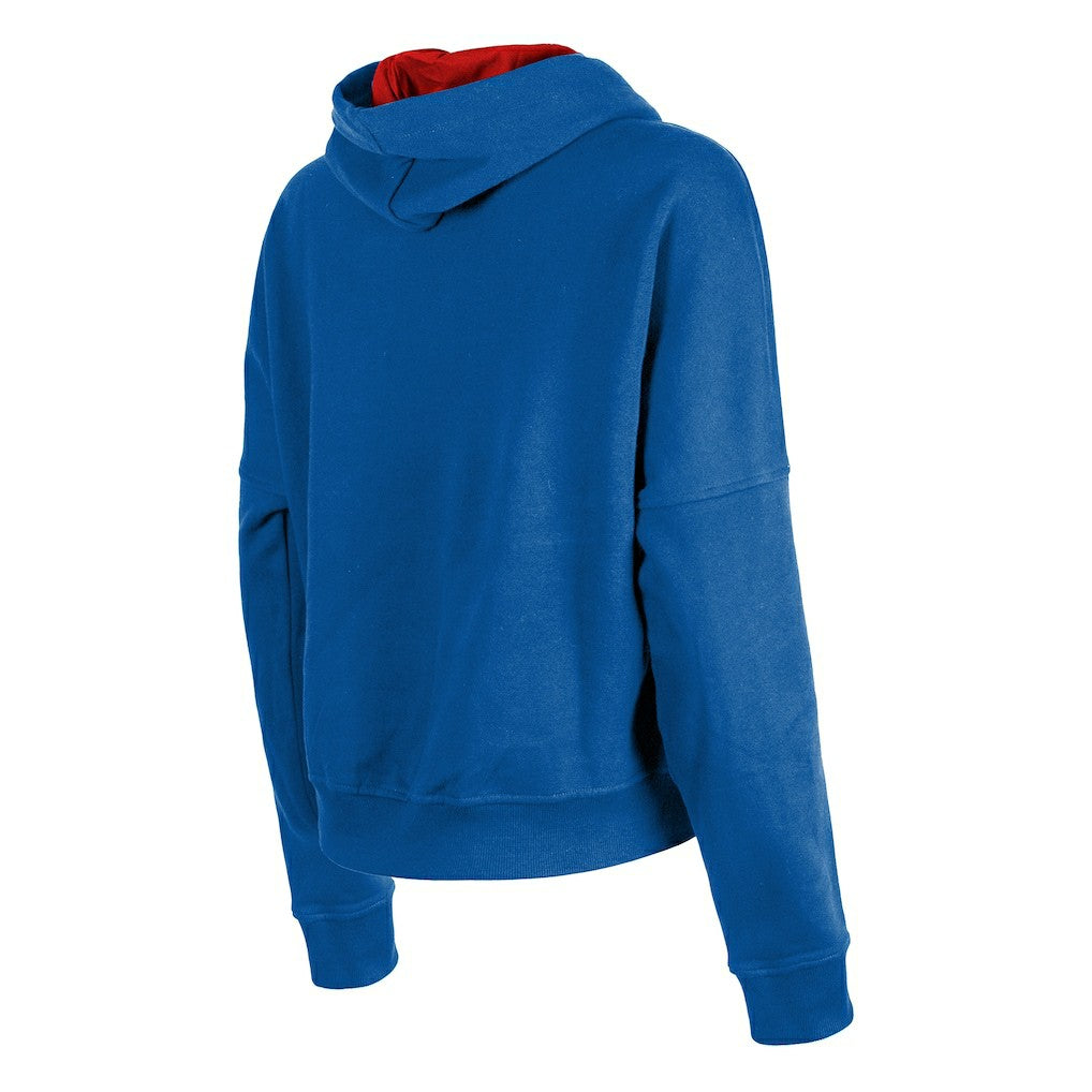 Buffalo Bills New Era Women's Throwback Boxy Pullover Hoodie - Royal Hoodies