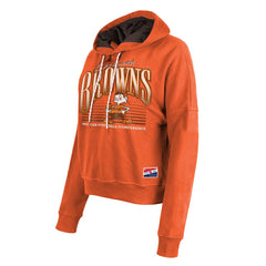 Cleveland Browns New Era Women's Throwback Boxy Pullover Hoodie - Orange Hoodies