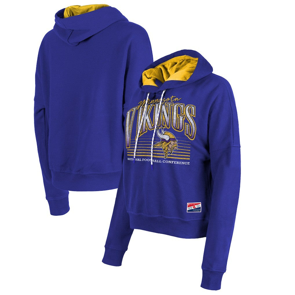 Minnesota Vikings New Era Women's Boxy Pullover Hoodie - Purple Hoodies