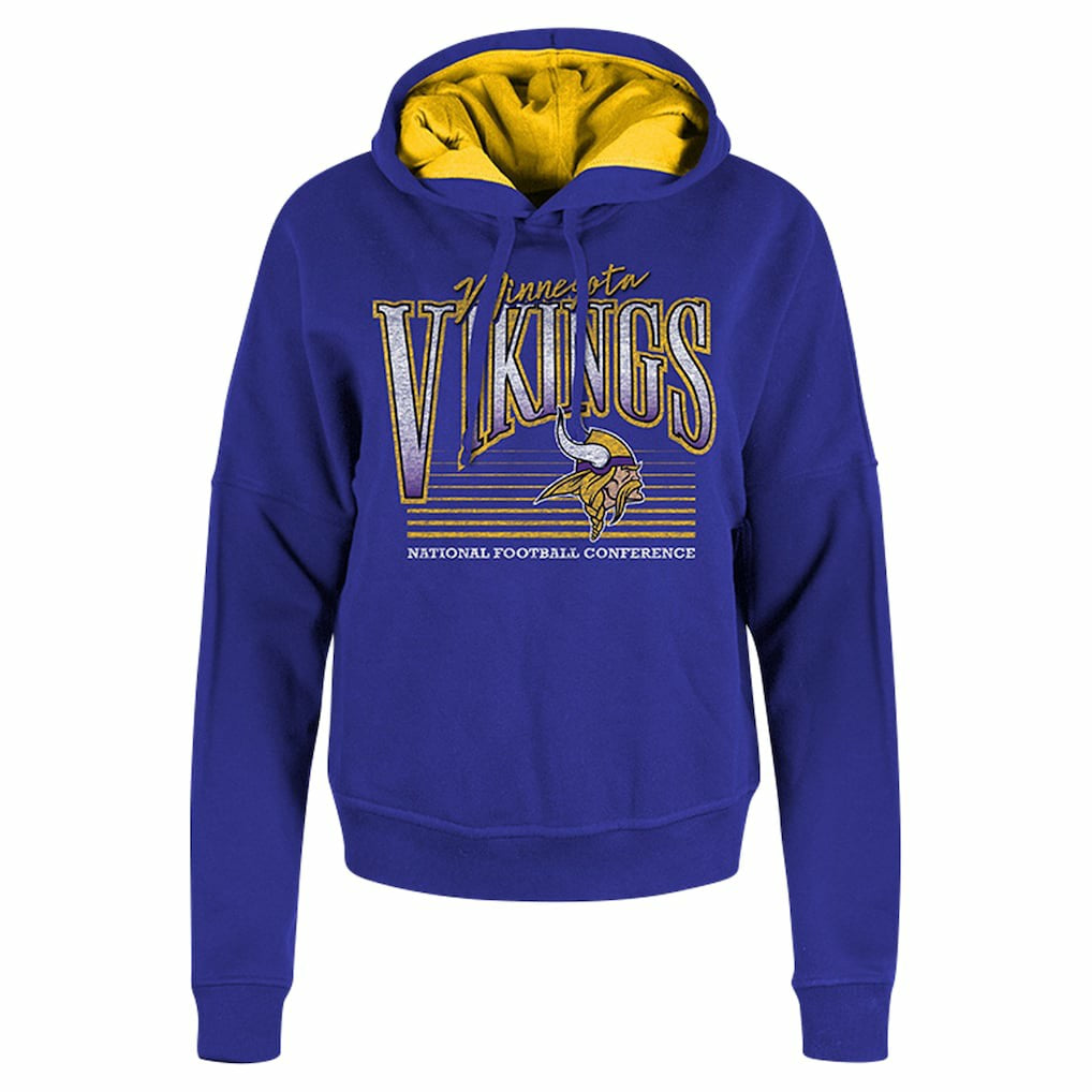 Minnesota Vikings New Era Women's Boxy Pullover Hoodie - Purple Hoodies