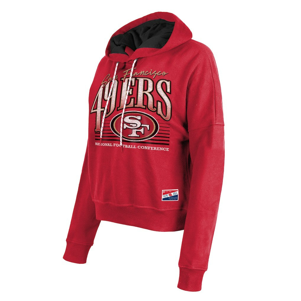 San Francisco 49ers New Era Women's Boxy Pullover Hoodie - Scarlet Hoodies