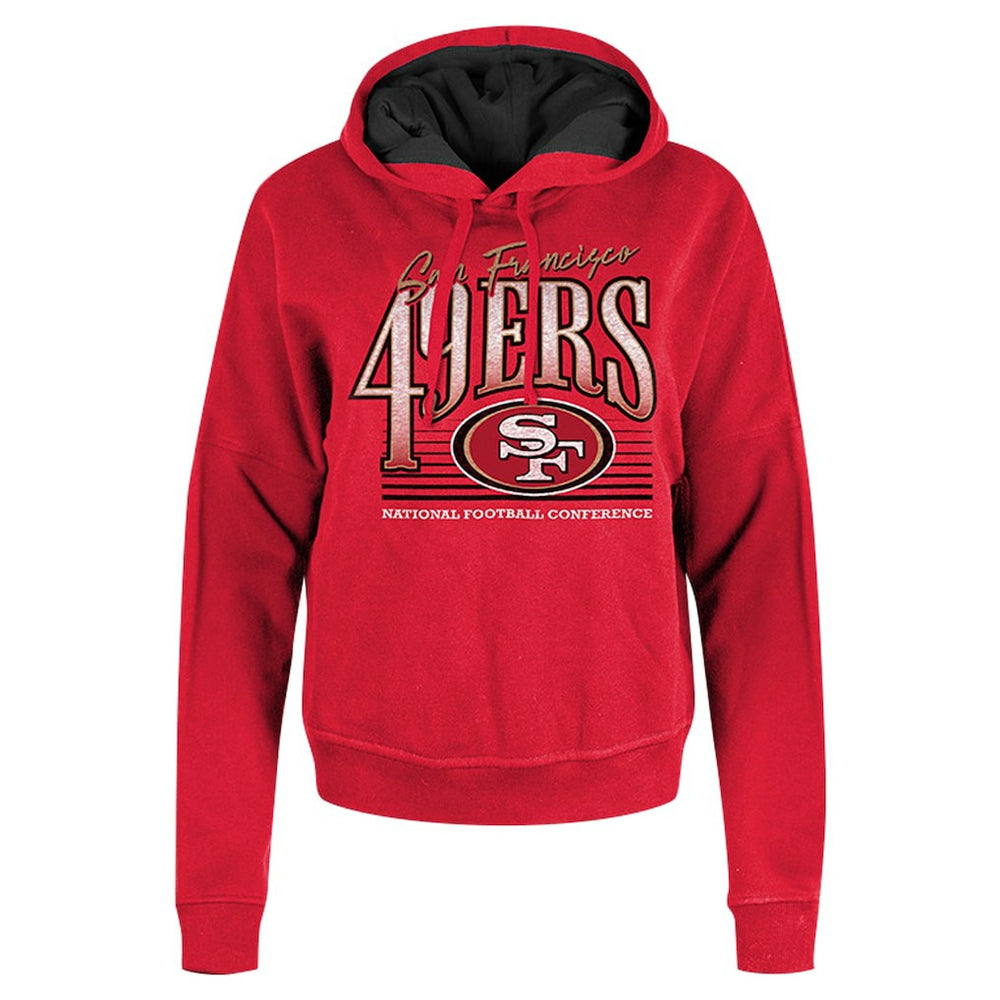 San Francisco 49ers New Era Women's Boxy Pullover Hoodie - Scarlet Hoodies