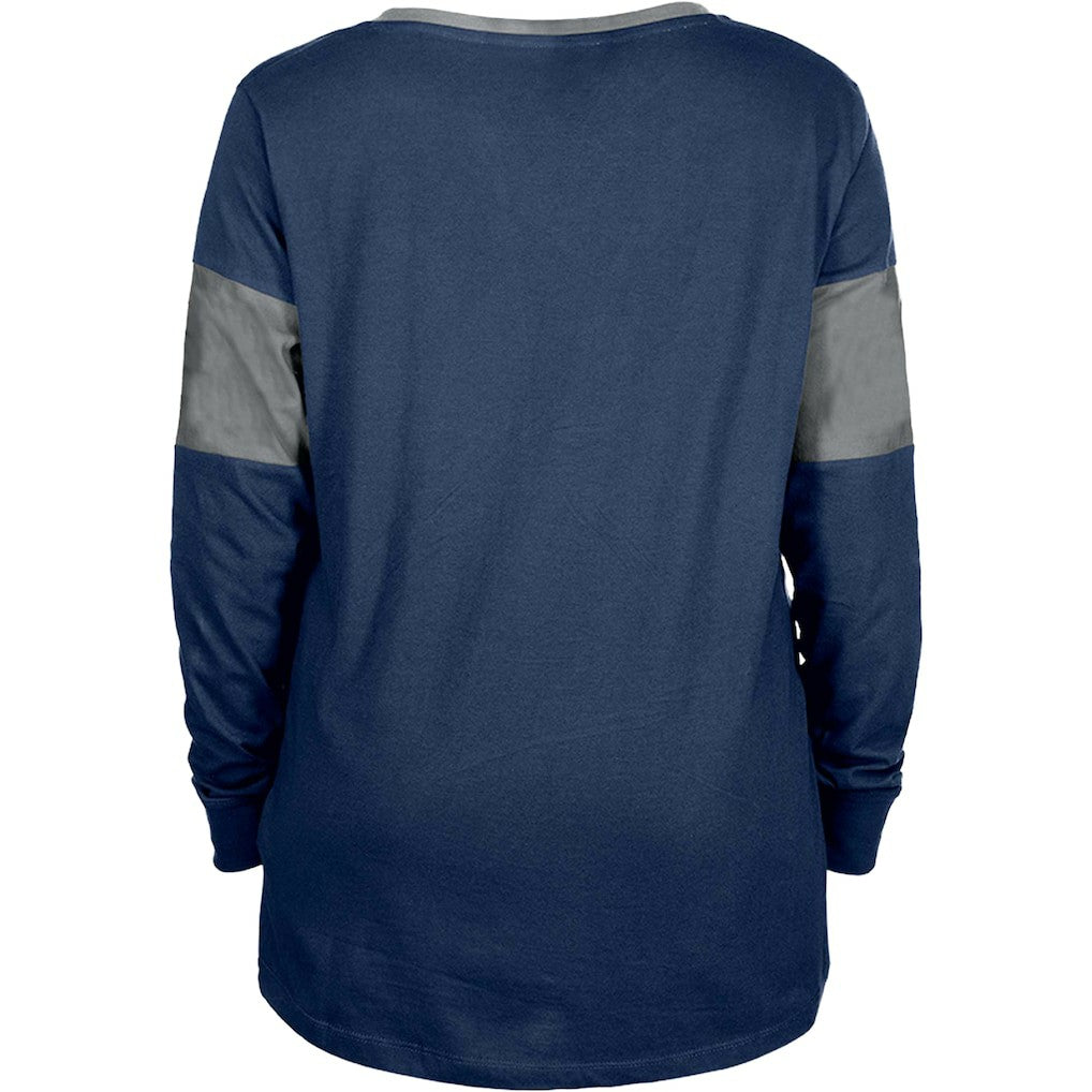 Dallas Cowboys New Era Women's Lace-Up Notch-Neck Long Sleeve T-Shirt - Navy T-shirts