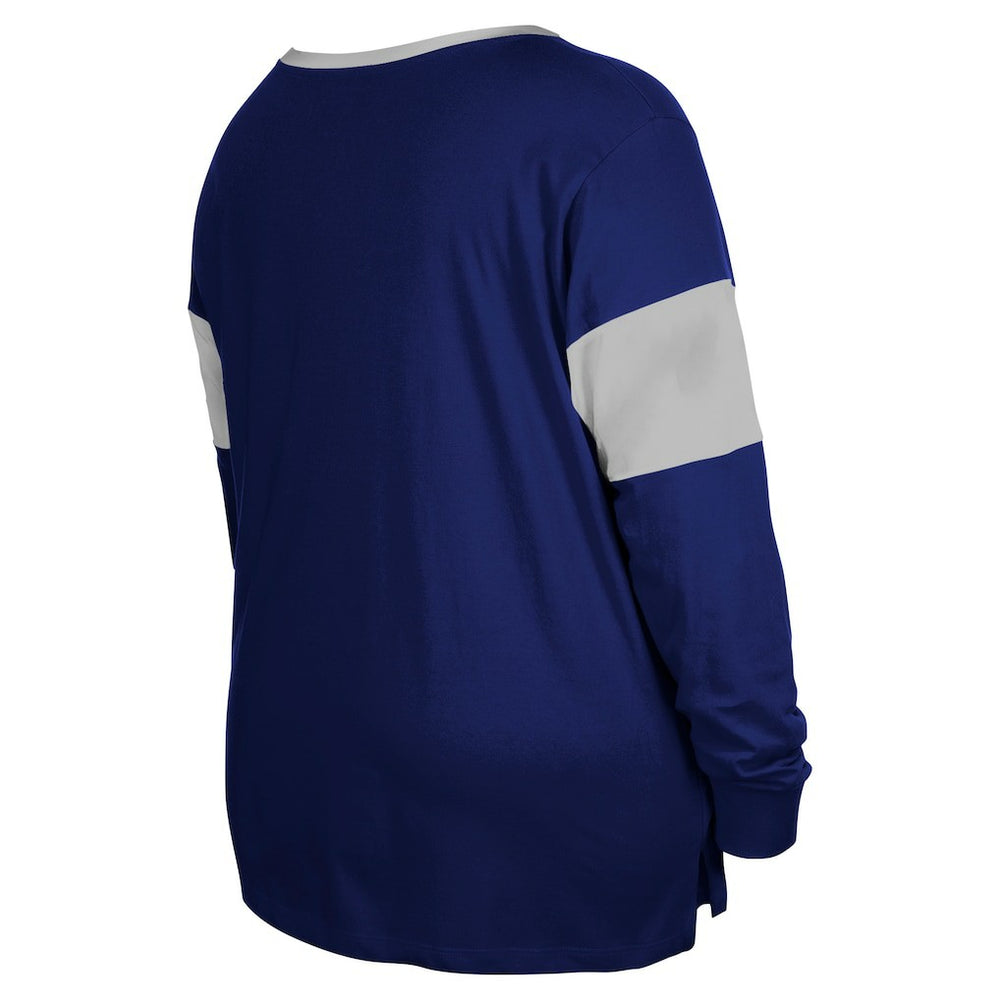 Indianapolis Colts New Era Women's Plus Size Lace-Up Notch Neck Long Sleeve T-Shirt  - Royal T-shirts