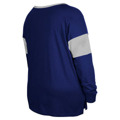 Indianapolis Colts New Era Women's Plus Size Lace-Up Notch Neck Long Sleeve T-Shirt  - Royal T-shirts