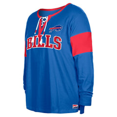 Buffalo Bills New Era Women's Plus Size Lace-Up Notch Neck Long Sleeve T-Shirt  - Royal T-shirts