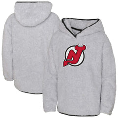 New Jersey Devils Girls Youth Ultimate Teddy Fleece Pullover Hoodie - Gray | US 201010053