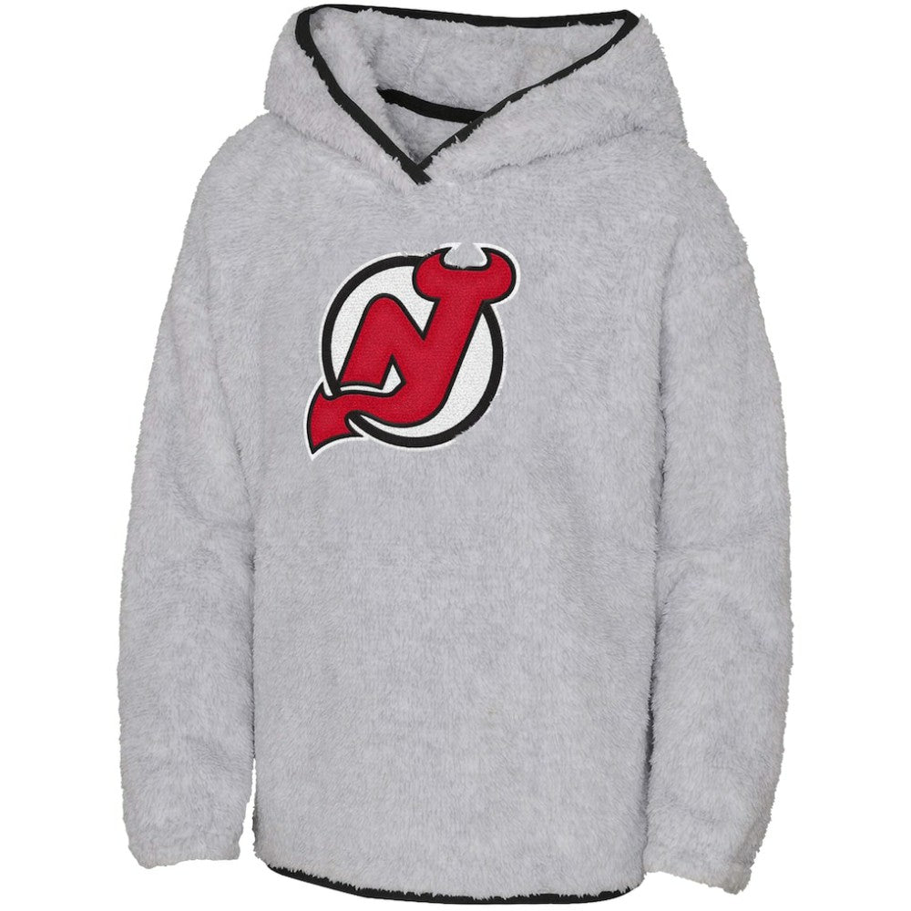 New Jersey Devils Girls Youth Ultimate Teddy Fleece Pullover Hoodie - Gray | US 201010053