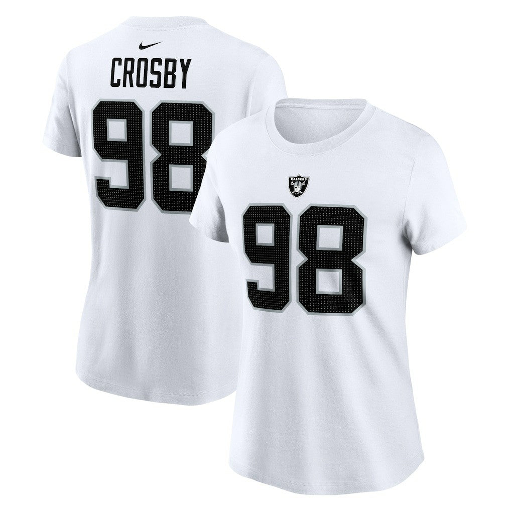 Maxx Crosby Las Vegas Raiders Women's Player Name & Number T-Shirt - White T-shirts