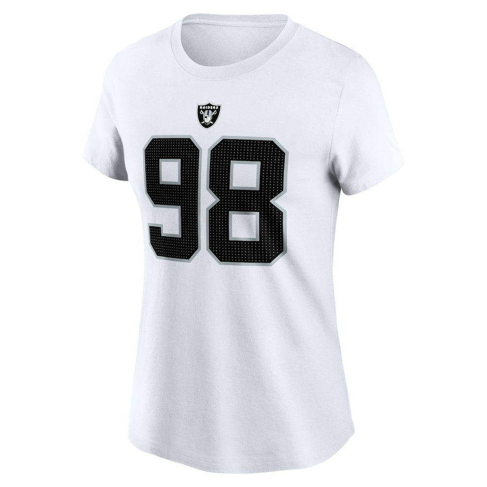 Maxx Crosby Las Vegas Raiders Women's Player Name & Number T-Shirt - White T-shirts
