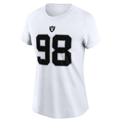 Maxx Crosby Las Vegas Raiders Women's Player Name & Number T-Shirt - White T-shirts