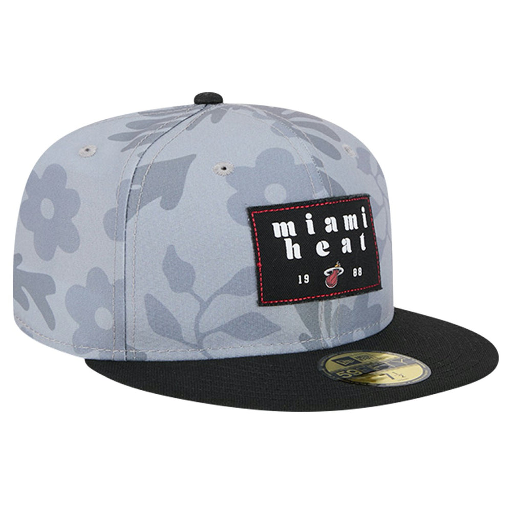 Miami Heat Palm Fronds 2-Tone 59FIFTY Fitted Hat Gray - New Era outlet