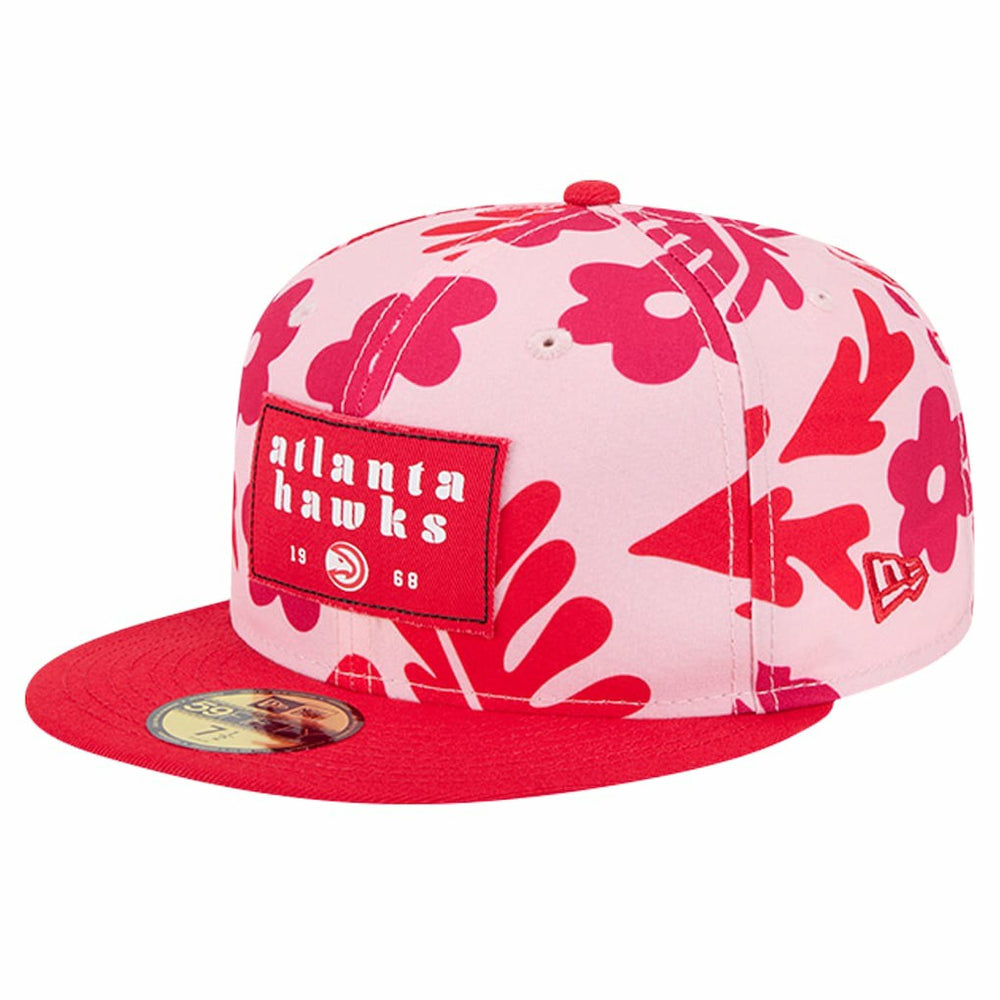 Atlanta Hawks Palm Fronds 2-Tone 59FIFTY Fitted Hat Red - New Era