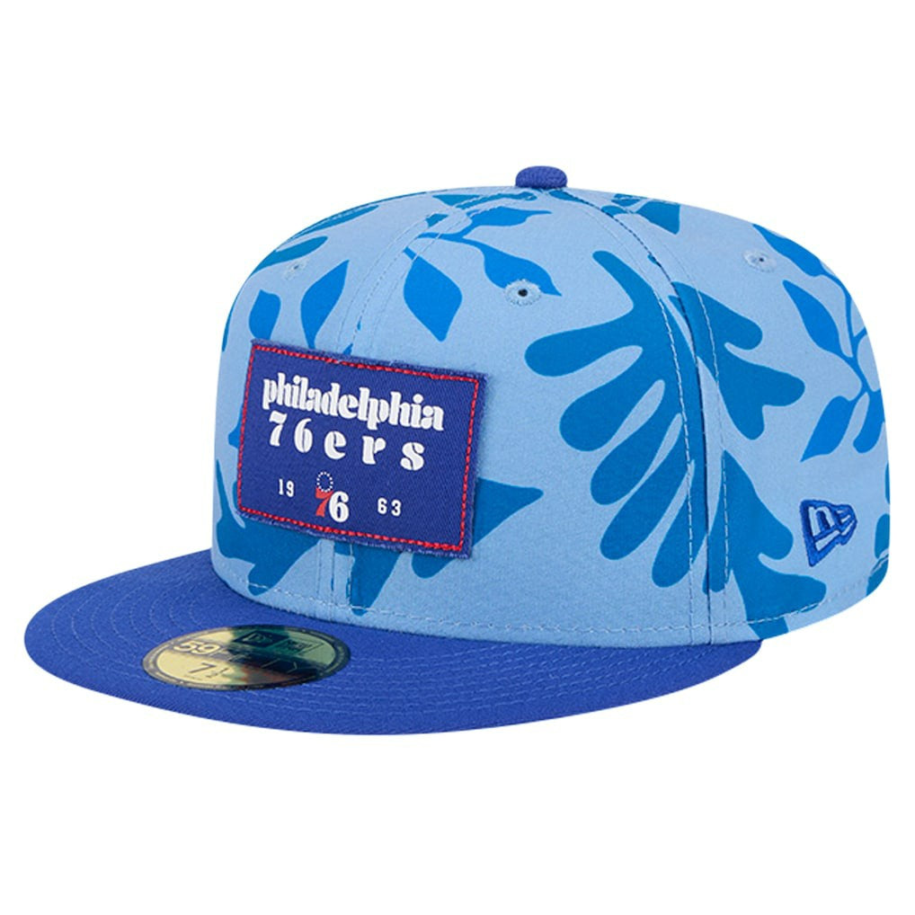 Philadelphia 76ers Palm Fronds 2-Tone 59FIFTY Fitted Hat Royal - New Era