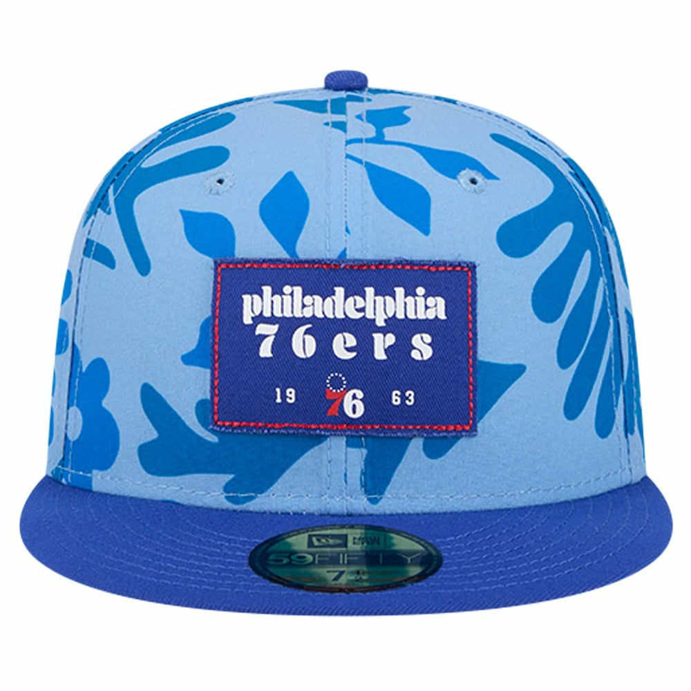 Philadelphia 76ers Palm Fronds 2-Tone 59FIFTY Fitted Hat Royal - New Era