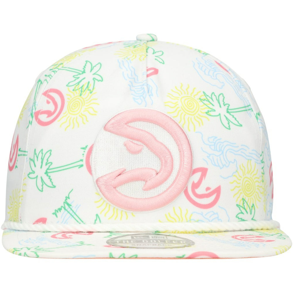 Atlanta Hawks Palm Trees and Waves Golfer Adjustable Hat White - New Era