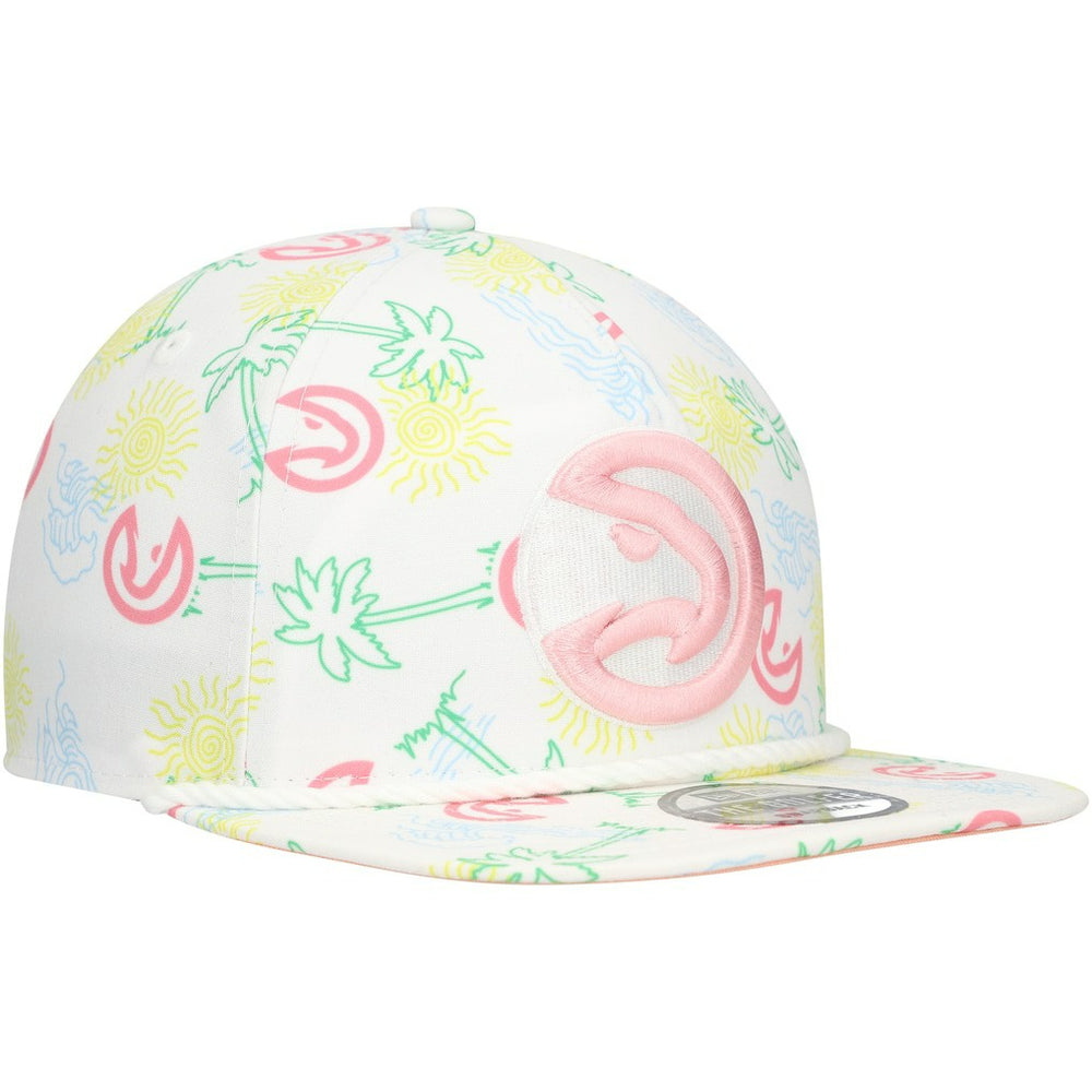 Atlanta Hawks Palm Trees and Waves Golfer Adjustable Hat White - New Era